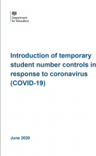 Introduction of temporary student number controls in response to coronavirus (COVID-19)